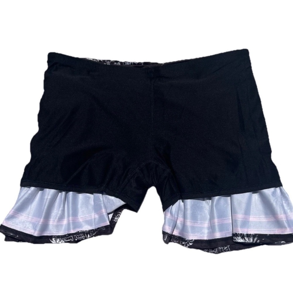 Lucky In Love Skirt C’est La Vie Ruched Golf Tennis Pickleball Black Pink Large - Picture 6 of 7